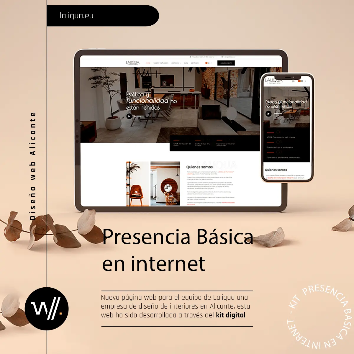 Diseño página web de interiores kit digital